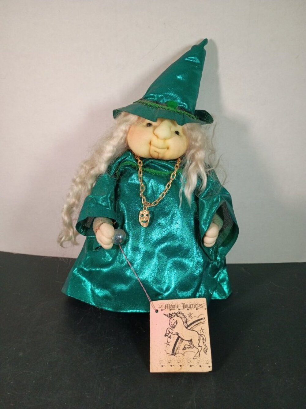 Vintage Handmade Magic Journeys Halloween The Conjurer Witch Doll Real Mohair